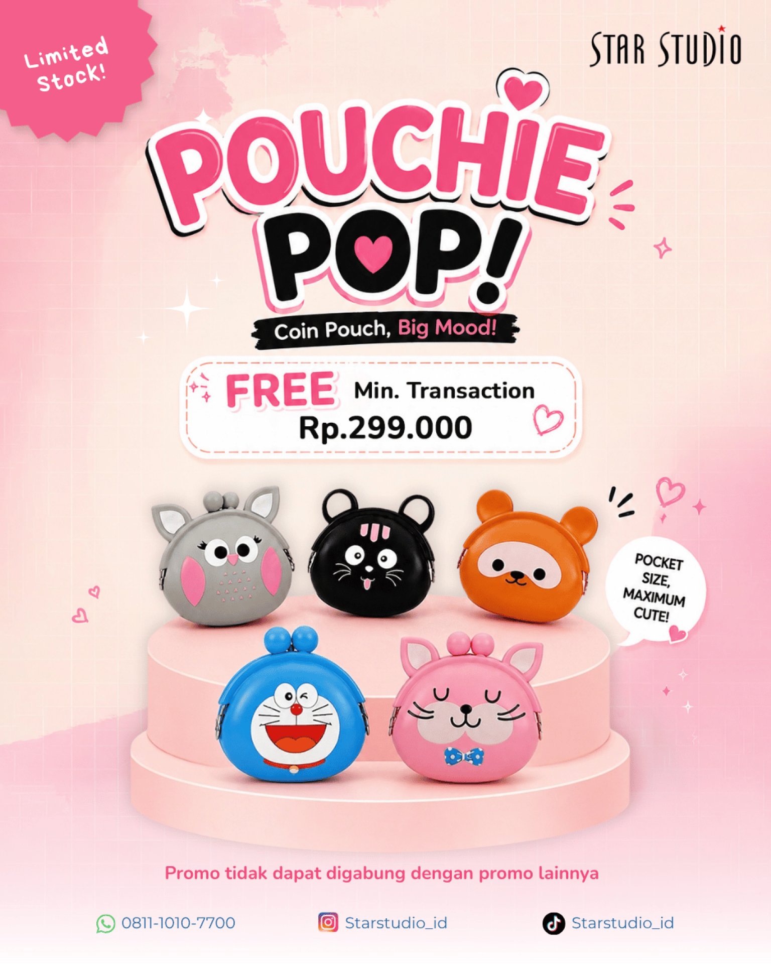 FREE GIFT DOMPET KOIN POUCHIE POP