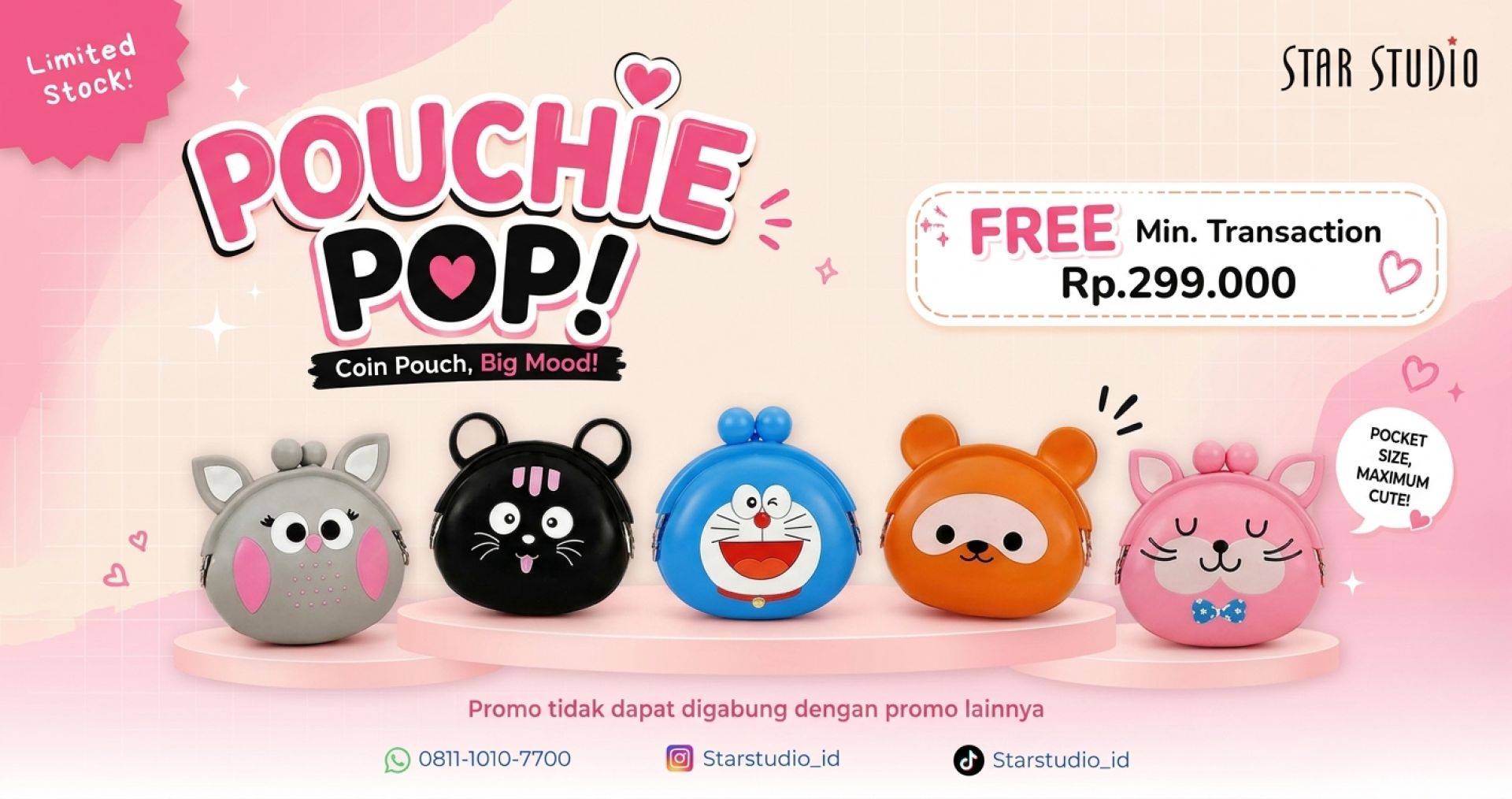 FREE GIFT DOMPET KOIN POUCHIE POP